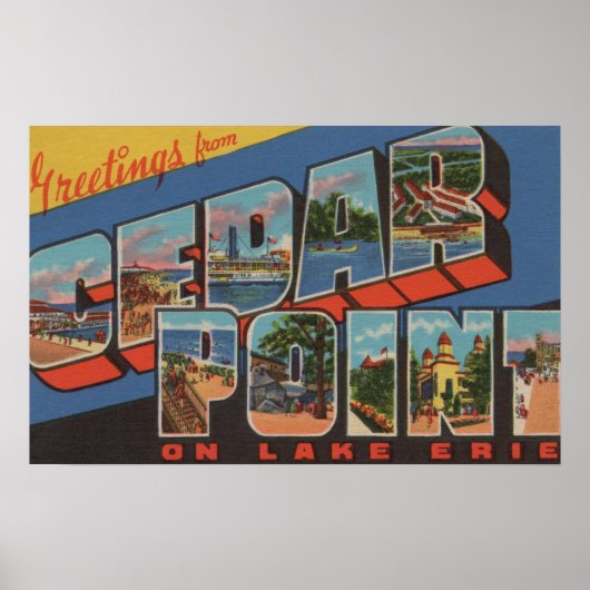 Sandusky, Ohio - Lake Erie - Cedar Point Poster (Voorkant)