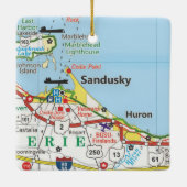 Sandusky Road Map Keramisch Ornament (Achterkant)