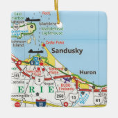 Sandusky Road Map Keramisch Ornament (Voorkant)
