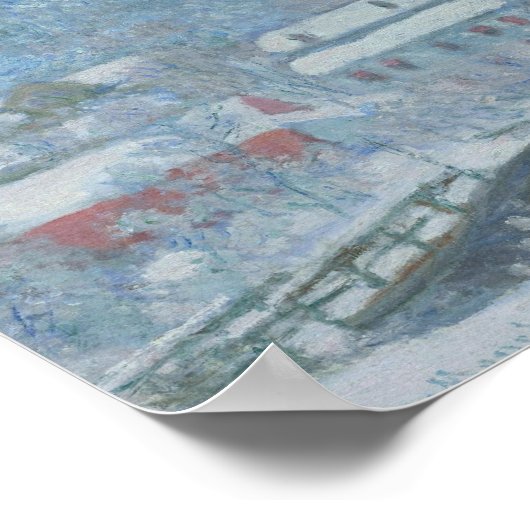 Sandviken Noorwegen in de sneeuw Poster (Hoek)