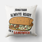 Sandwich, aangepaste naam goot kussen (Achterkant)