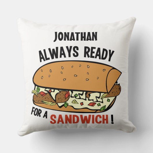 Sandwich, aangepaste naam goot kussen (Achterkant)