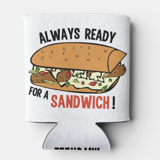 Sandwich aangepaste naam koelbox blikjeskoeler (Achterkant)