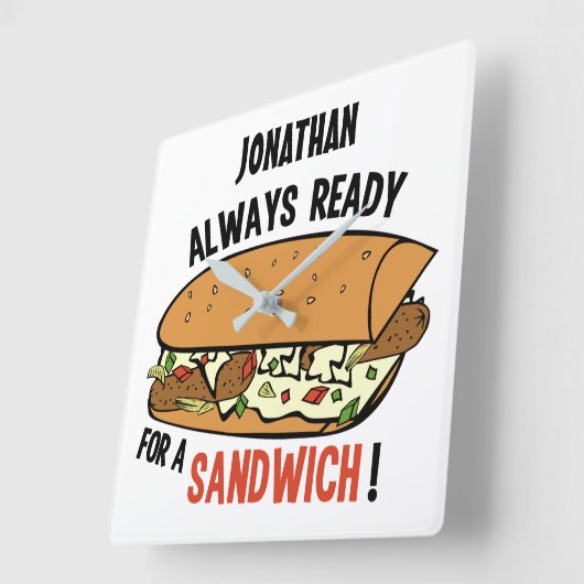 Sandwich, aangepaste wandklok (Hoek)