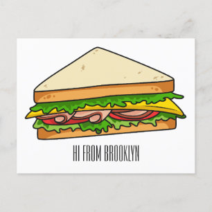 Sandwich-cartoon Briefkaart