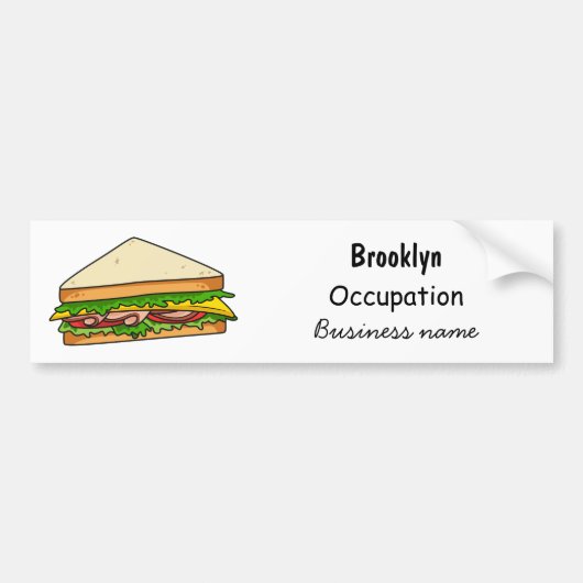 Sandwich-cartoon Bumpersticker (Voorkant)