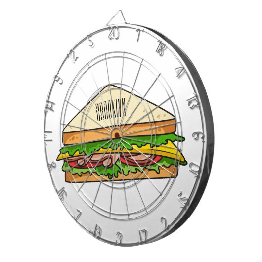 Sandwich-cartoon Dartbord (Voorkant Rechts)