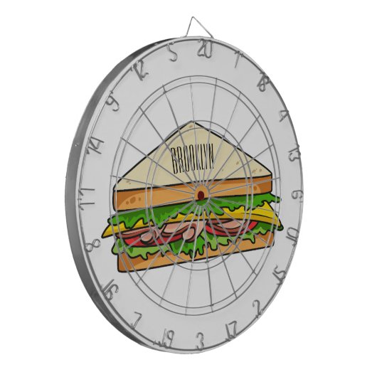 Sandwich-cartoon Dartbord (Voorkant Links)