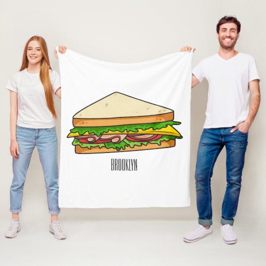 Sandwich-cartoon Fleece Deken (In situ)