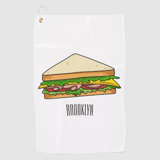 Sandwich-cartoon Golfhanddoek (Voorkant)