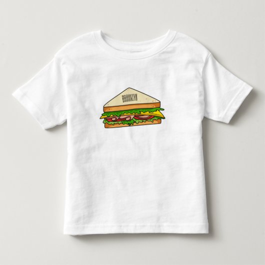 Sandwich cartoon illustratie kinder shirts (Voorkant)