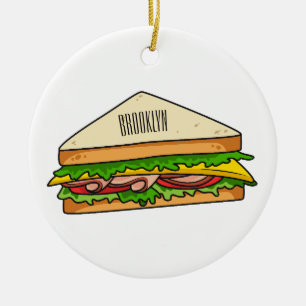 Sandwich-cartoon Keramisch Ornament