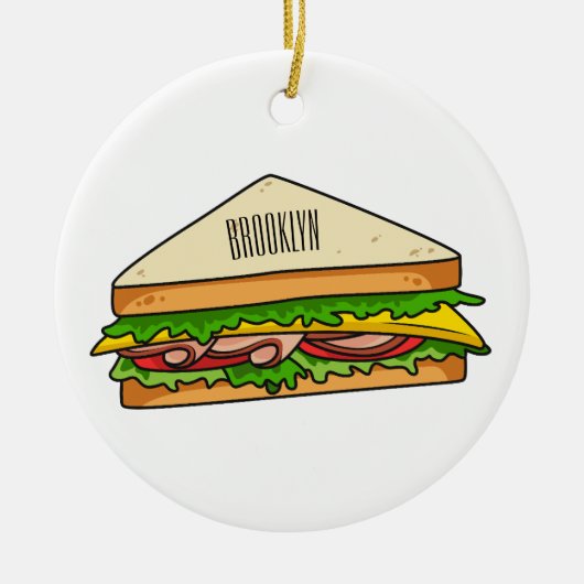 Sandwich-cartoon Keramisch Ornament (Voorkant)