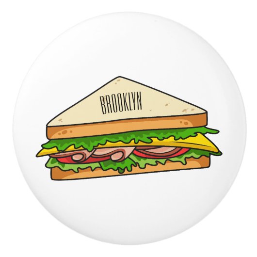 Sandwich-cartoon Keramische Knop (Voorkant)