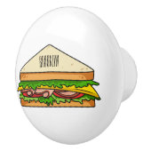 Sandwich-cartoon Keramische Knop (Rechts)
