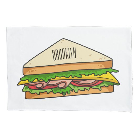 Sandwich-cartoon Kussensloop (Voorkant)