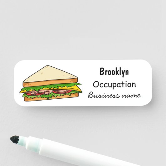 Sandwich-cartoon Naamplaatje (In situ)