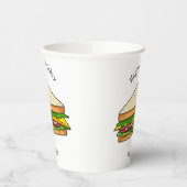 Sandwich-cartoon Papieren Bekers (Links)