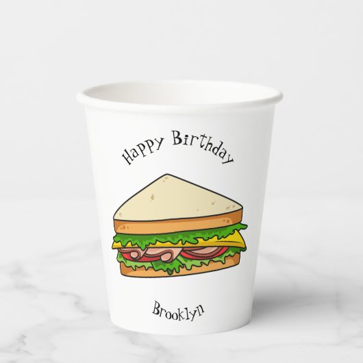 Sandwich-cartoon Papieren Bekers (Voorkant)