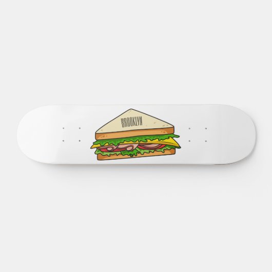 Sandwich-cartoon Persoonlijk Skateboard (Horizontaal)