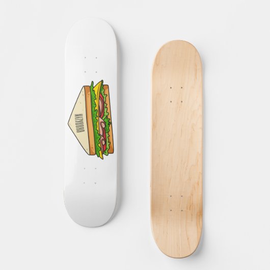 Sandwich-cartoon Persoonlijk Skateboard (Voorkant)