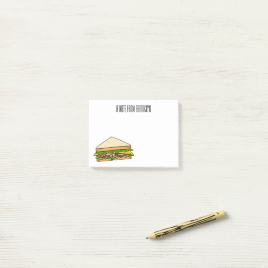 Sandwich-cartoon Post-it® Notes (Op bureau)