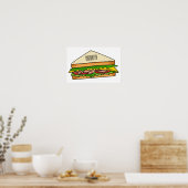 Sandwich-cartoon Poster (Keuken)