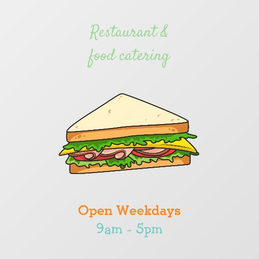 Sandwich-cartoon Raamsticker (Vel)