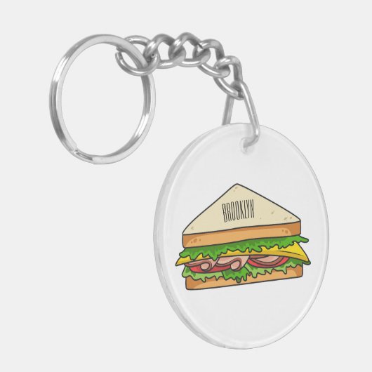 Sandwich-cartoon Sleutelhanger (Voorkant Links)