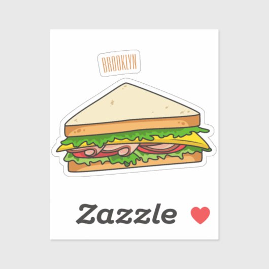 Sandwich-cartoon Sticker (Vel)