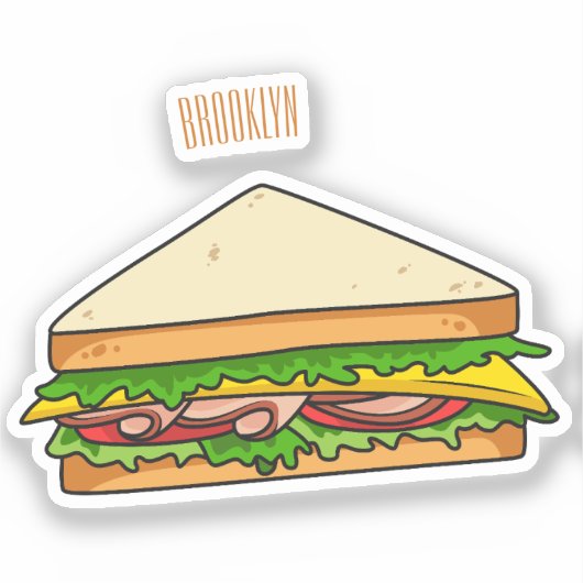 Sandwich-cartoon Sticker (Voorkant)