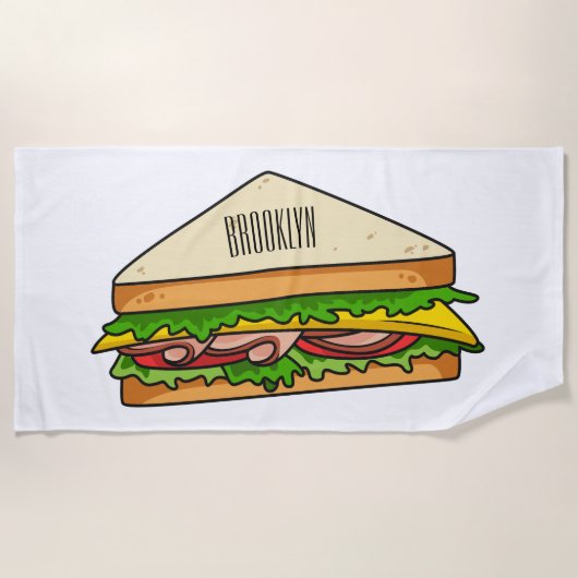 Sandwich-cartoon Strandlaken (Voorkant)