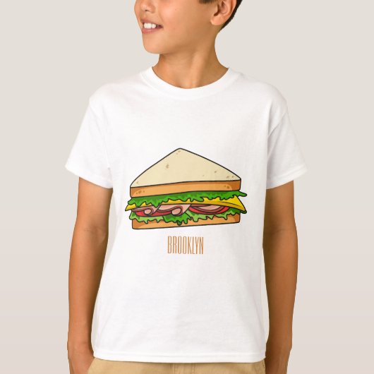 Sandwich-cartoon T-shirt (Voorkant)