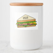 Sandwich-cartoon Voedselcontainer Etiket (Voorkant)