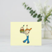 Sandwich Connoisseur Stick Figuur Briefkaart (Staand voorkant)