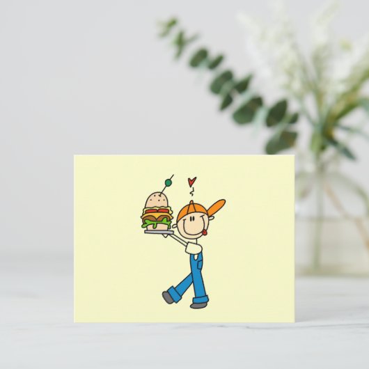 Sandwich Connoisseur Stick Figuur Briefkaart (Staand voorkant)