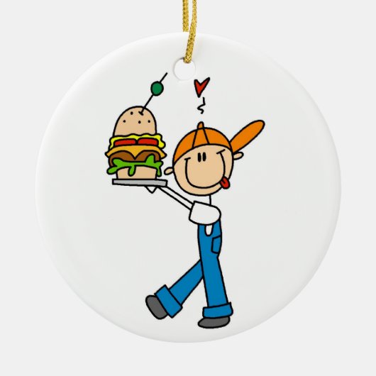 Sandwich Connoisseur Stick Figuur Keramisch Ornament (Voorkant)
