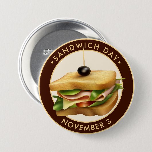 Sandwich Day Ronde Button 7,6 Cm (Voorkant /achterkant)