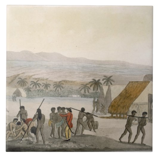 Sandwich-eilanden - een westerling die onderhandel tegeltje (Voorkant)