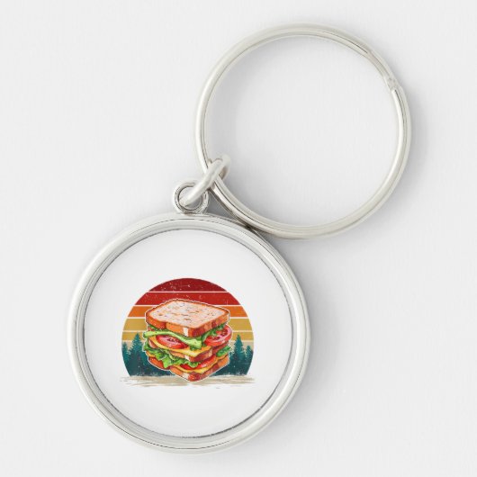 Sandwich eten stijl distressed retro sandw sleutelhanger (Voorkant)