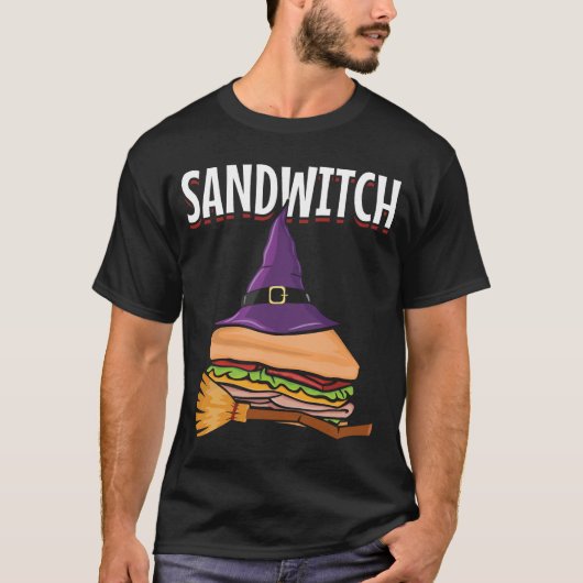 Sandwich Halloween Pun Witch T-shirt (Voorkant)