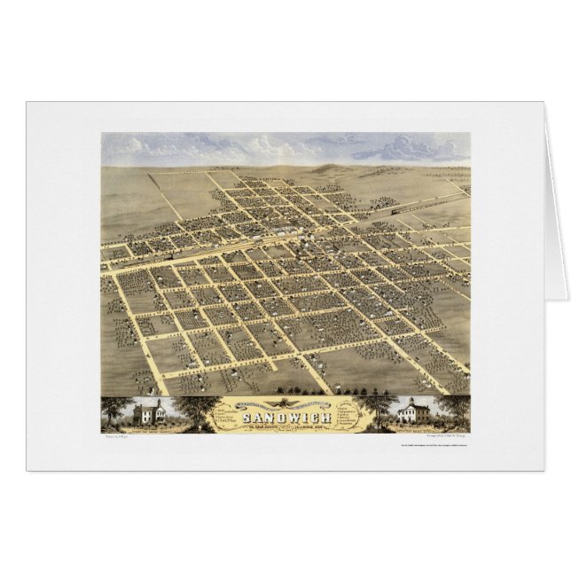 Sandwich, IL Panoramic Map - 1869 (Voorkant Horizontaal)