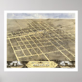 Sandwich, IL Panoramic Map - 1869 Poster (Voorkant)