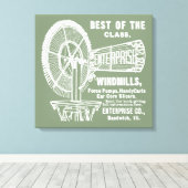 SANDWICH ILLINOIS 1889 ENTERPRISE WINDMILL CO. CANVAS AFDRUK (Insitu (Houten vloer))