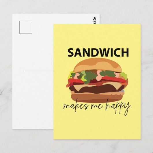 Sandwich maakt me blij briefkaart (Voorkant / Achterkant)