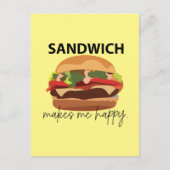 Sandwich maakt me blij briefkaart (Voorkant)