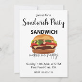 Sandwich maakt me blij feest kaart (Voorkant)