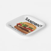 Sandwich maakt me blij feest papieren bordje (Gebogen)