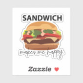 Sandwich maakt me blij sticker (Vel)