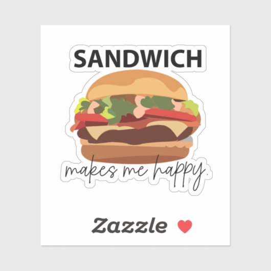 Sandwich maakt me blij sticker (Vel)